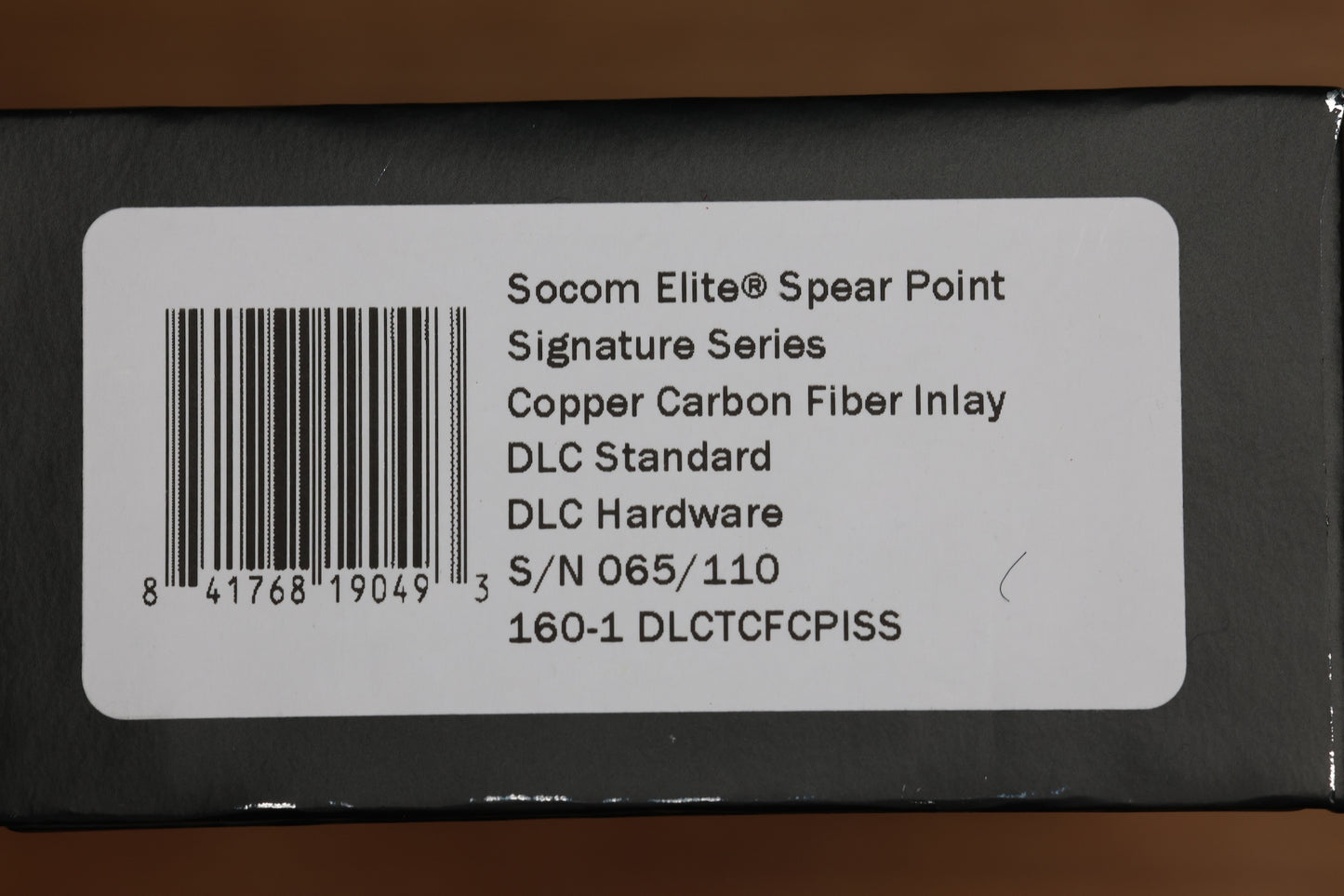 MICROTECH SOCOM ELITE M/A DLC SPIKE GRIND W/ LIVEWIRE COPPER CARBON INLAYS SIGNATURE SERIES
