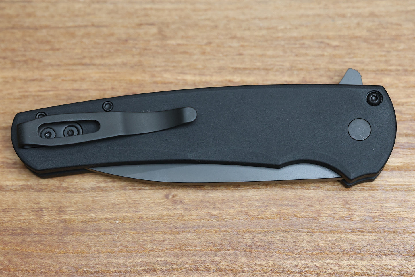 PRO-TECH KNIVES MALIBU FLIPPER – SOLID BLACK ALUMINUM HANDLE – DLC BLACK MAGNACUT WHARNCLIFFE BLADE 5303