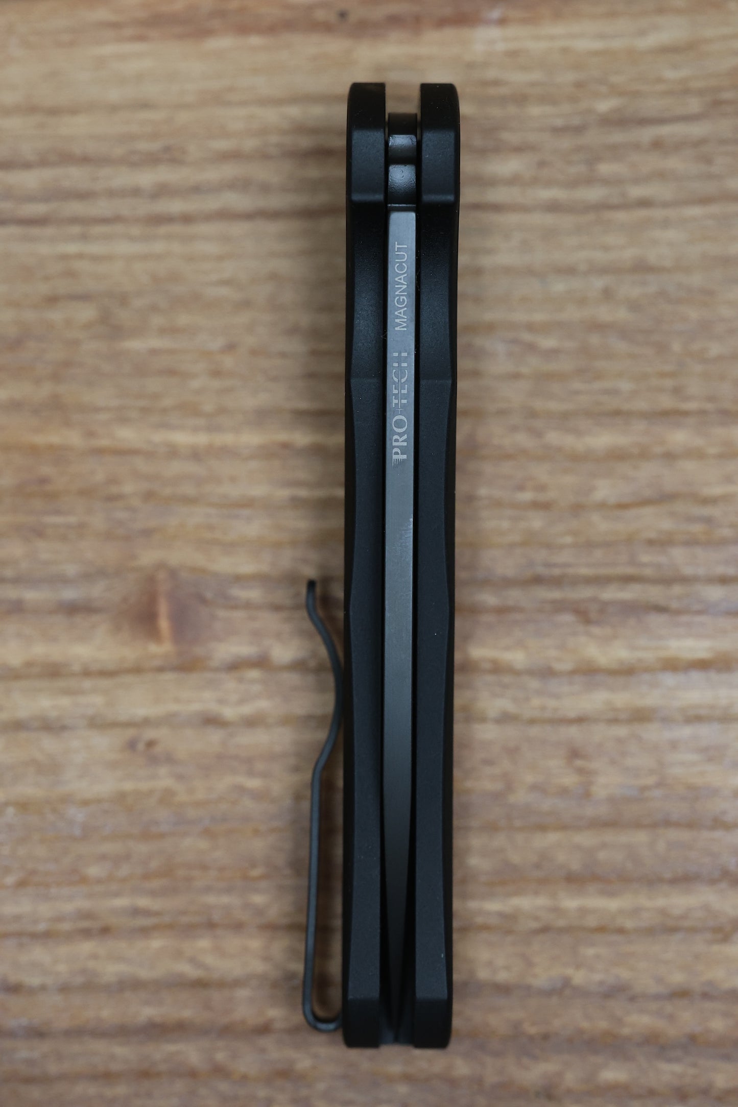 PRO-TECH KNIVES MALIBU FLIPPER – SOLID BLACK ALUMINUM HANDLE – DLC BLACK MAGNACUT WHARNCLIFFE BLADE 5303
