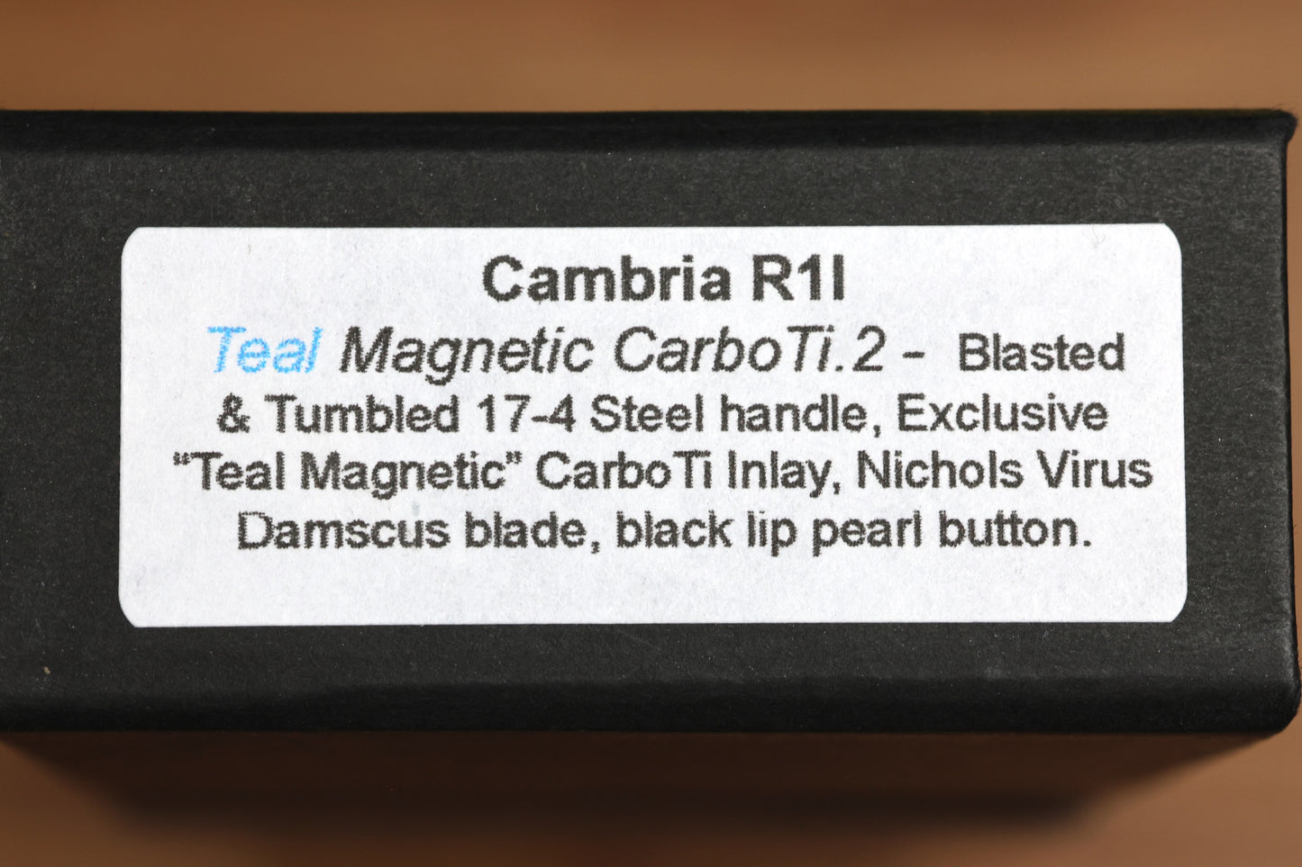 PRO-TECH KNIVES CAMBRIA TEAL MAGNETIC CARBOTI INLAY 17-4 STEEL HANDLE - NICHOLS VIRUS DAMASCUS BLADE