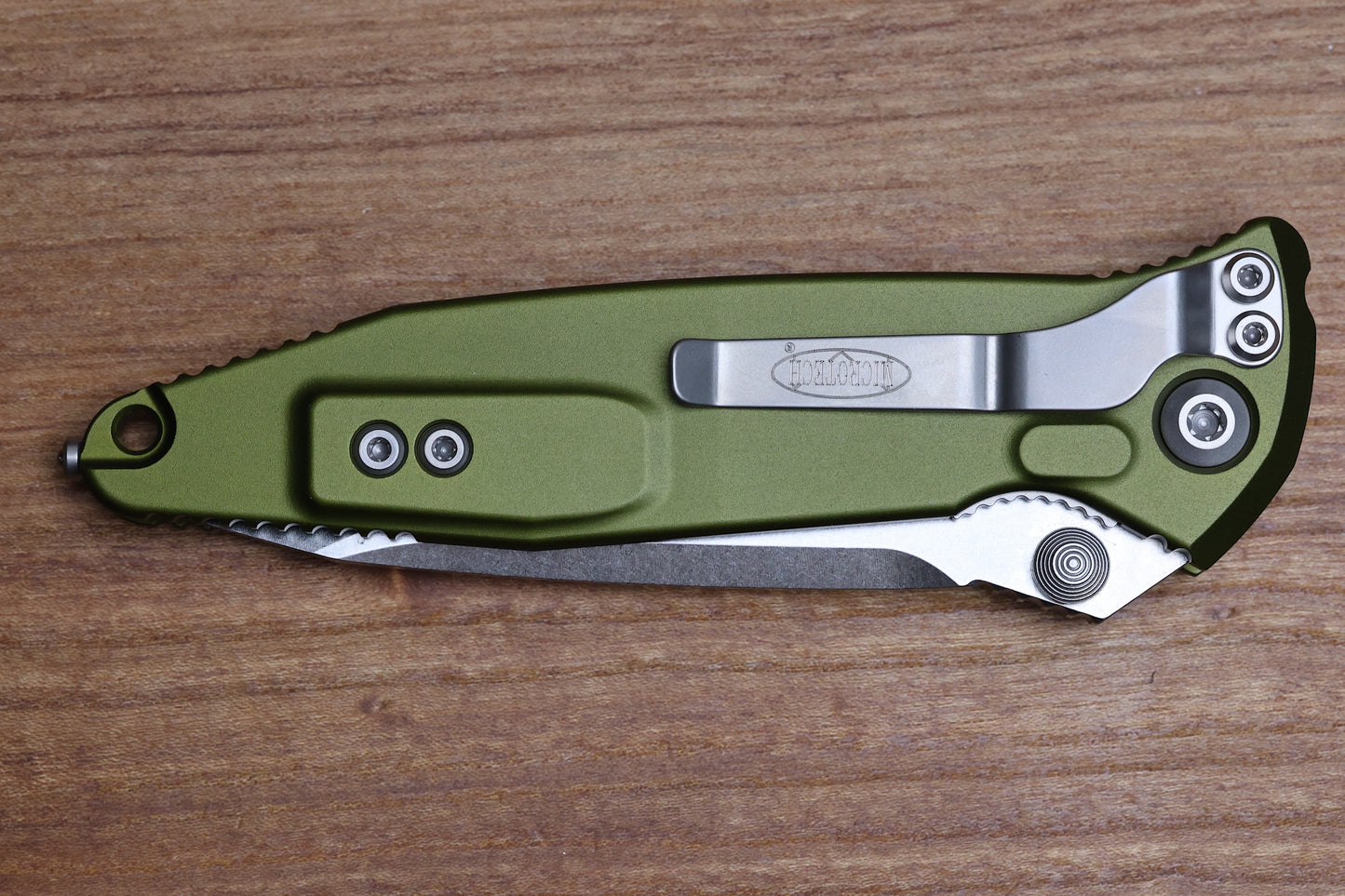 MICROTECH SOCOM ELITE TANTO M/A OD GREEN FULL SERRATED STONEASH STANDARD 161-12 OD