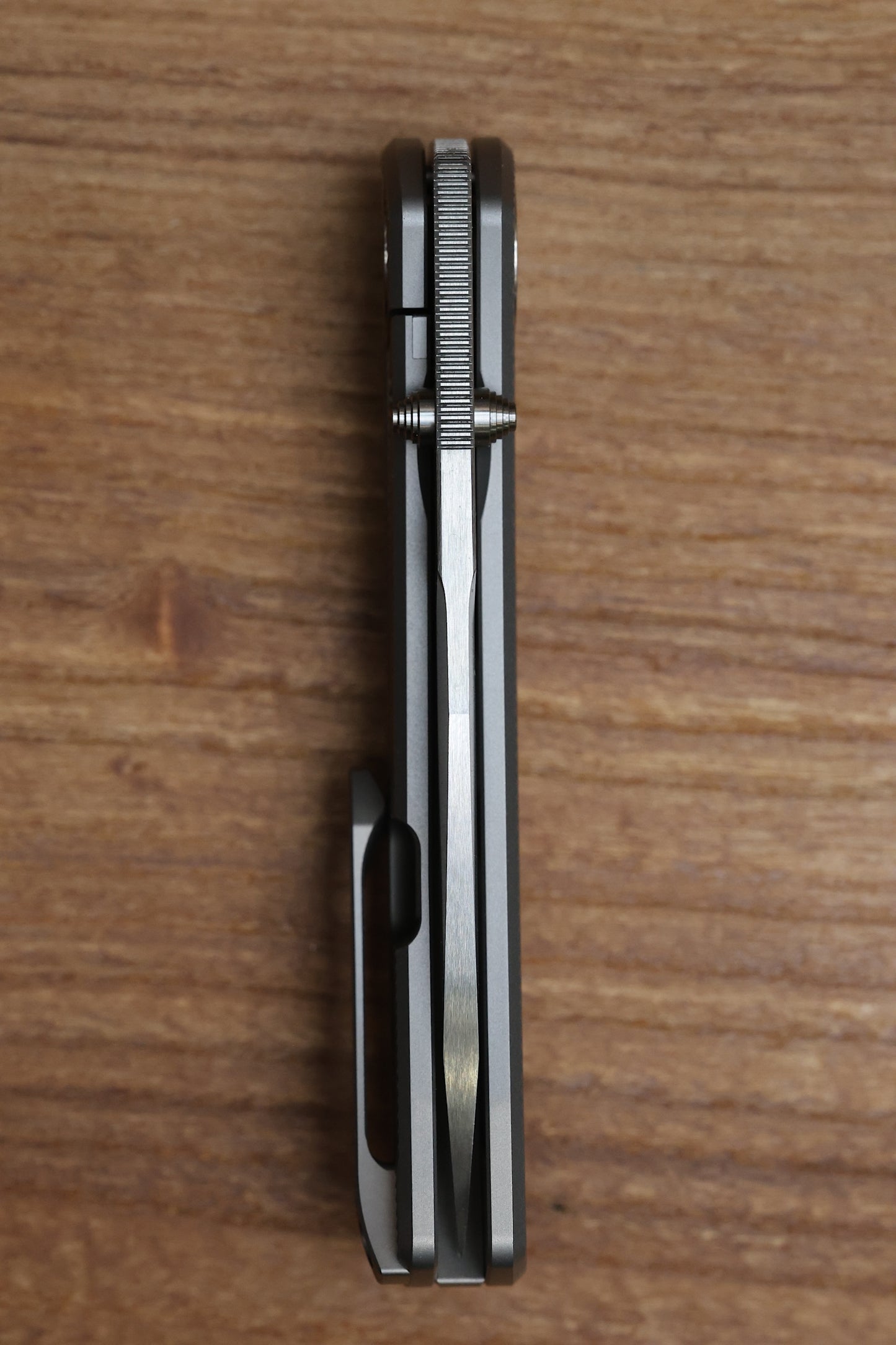 YAN’S CHEVRON- FULL TITANIUM FRONT FLIPPER - MAGNACUT WITH THUMB STUD