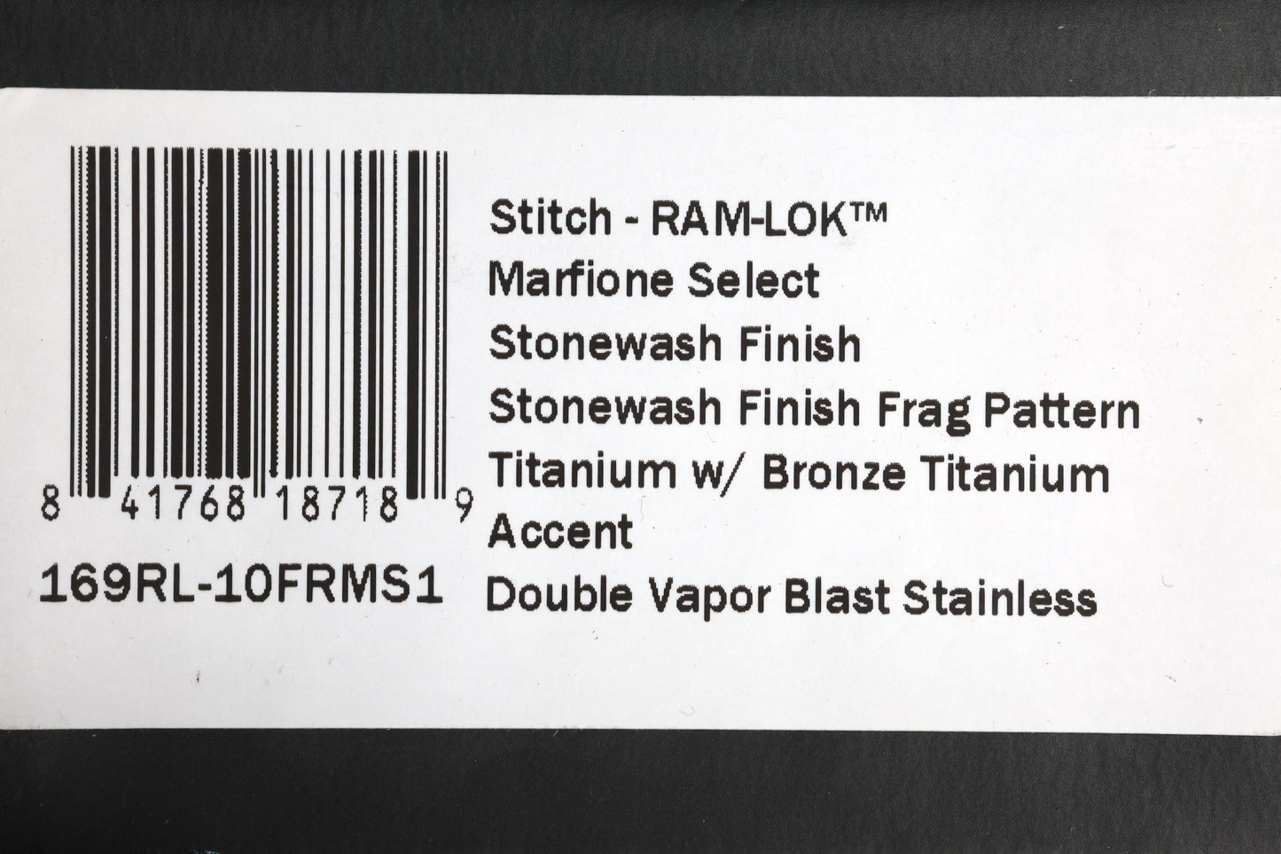 MICROTECH MARFIONE SELECT MANUAL STITCH RAM LOK FRAG TITANIUM HANDLES & STONEWASH M390MK W/ DOUBLE VAPOR BLAST & BRONZE ACCENTS 169RL-10FRMS1