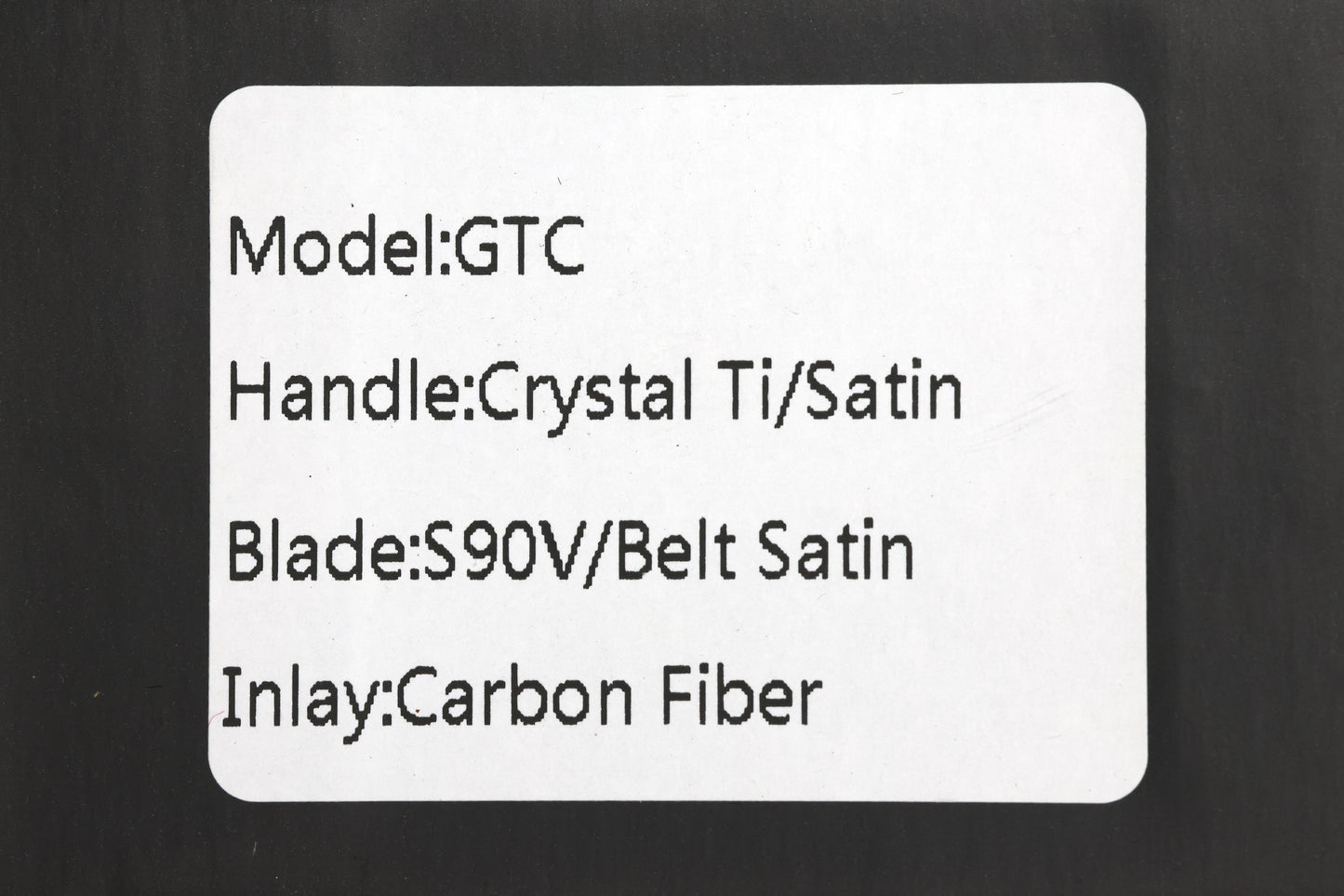 YAN's GTC CABOT CARBON FIBER CRYSTALIZED TITANIUM HANDLE S90V BLADE