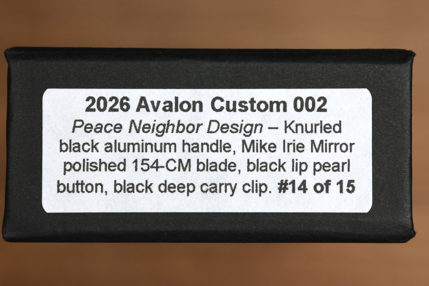 PRO-TECH KNIVES PEACE NEIGHBOR AVALON BLACK ALUMINUM AND MIRROR POLISHED BLADE CUSTOM 002