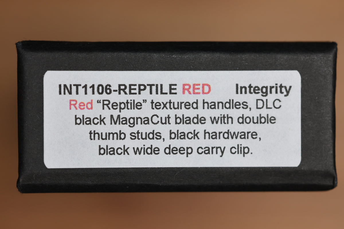 PRO-TECH TR-3 INTEGRITY MANUAL RED ALUMINUM RELIC HANDLES W/ DLC MAGNACUT INT1106-REPTILE RED