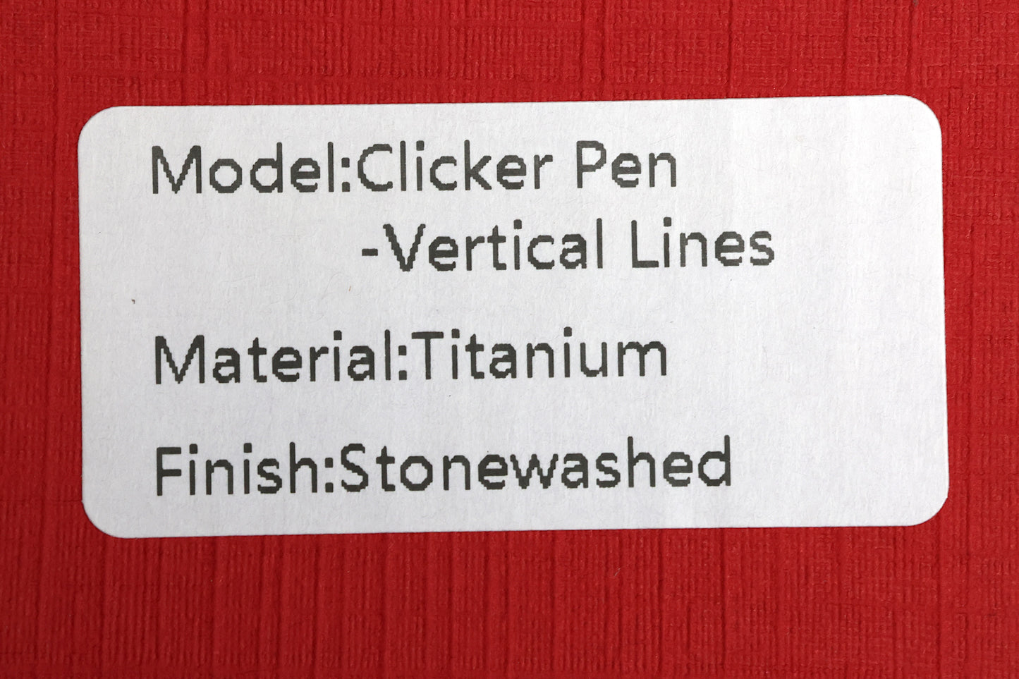 CHAVES KNIVES TITANIUM CLICKER PEN – VERTICAL LINES
