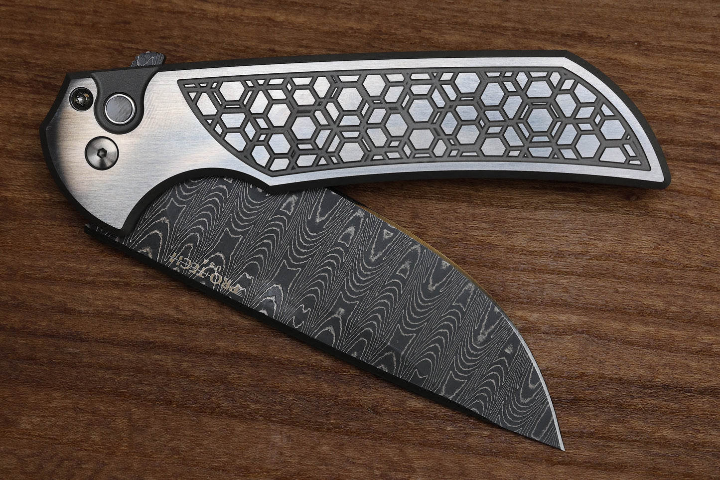 PRO-TECH MORDAX STAINLESS GRIDLOCK HANDLE & DAMASCUS MX101 2024 CUSTOM 003