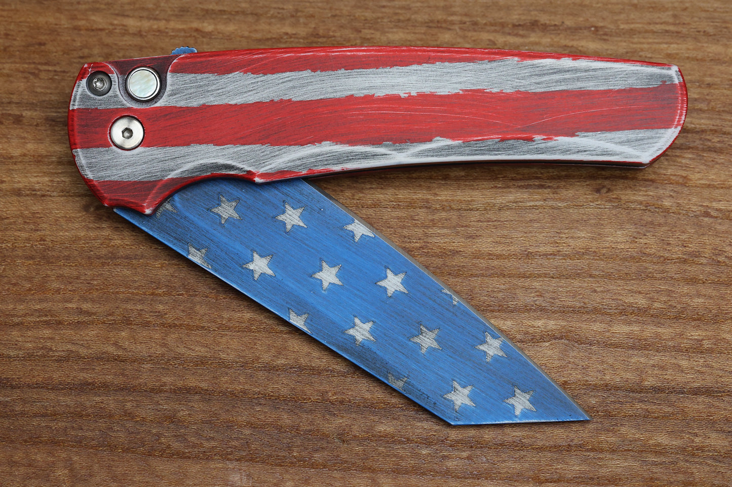 PRO-TECH MALIBU PATRIOT ALUMINUM HANDLE & MAGNACUT REVERSE TANTO 5401-PATRIOT