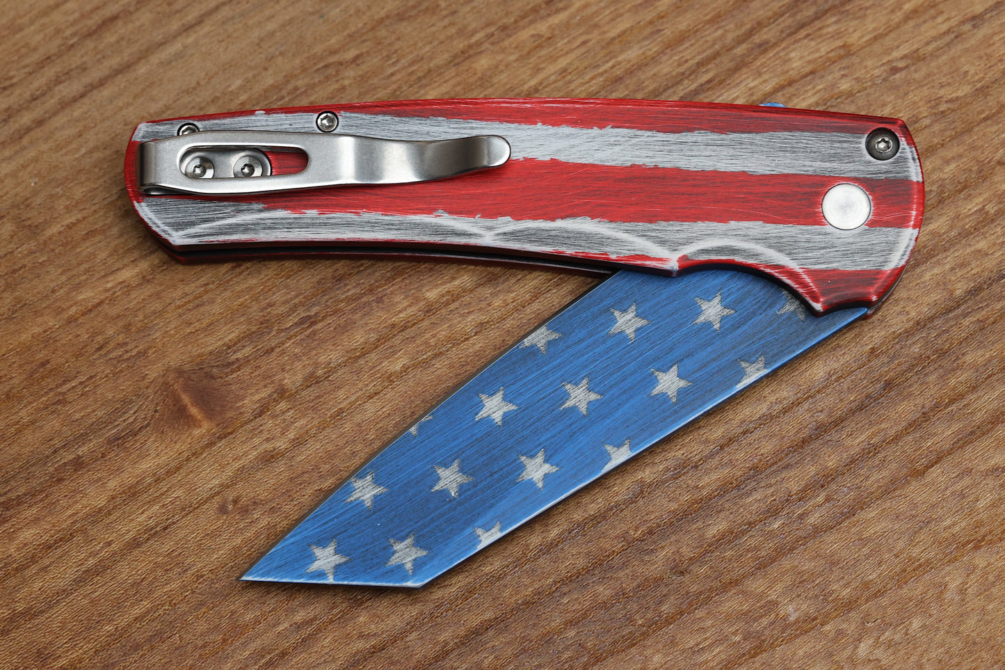 PRO-TECH MALIBU PATRIOT ALUMINUM HANDLE & MAGNACUT REVERSE TANTO 5401-PATRIOT