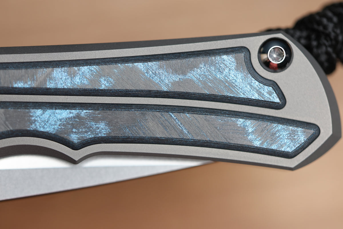 CHRIS REEVE SMALL INKOSI - OCEAN BLUE CARBOTI INLAY - DROP POINT CPM MAGNACUT BLADE - MIM CLIP