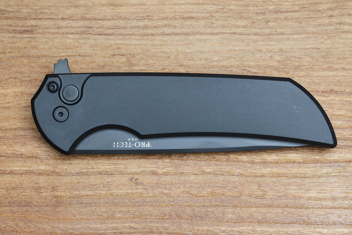 PRO-TECH MORDAX DROP POINT BUTTON LOCK KNIFE BLACK ALUMINUM - 3.5" DLC S45VN