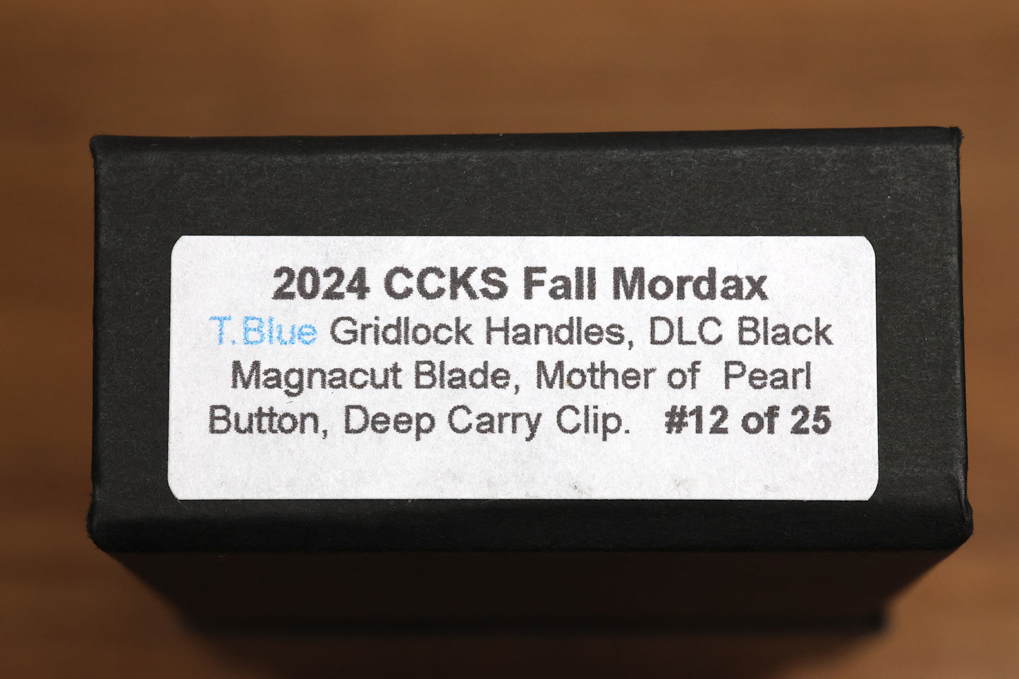 PRO-TECH MORDAX T-BLUE GRIDLOCK ALUMINUM HANDLE - CCKS FALL 2024 BLACK DLC MAGNACUT BLADE