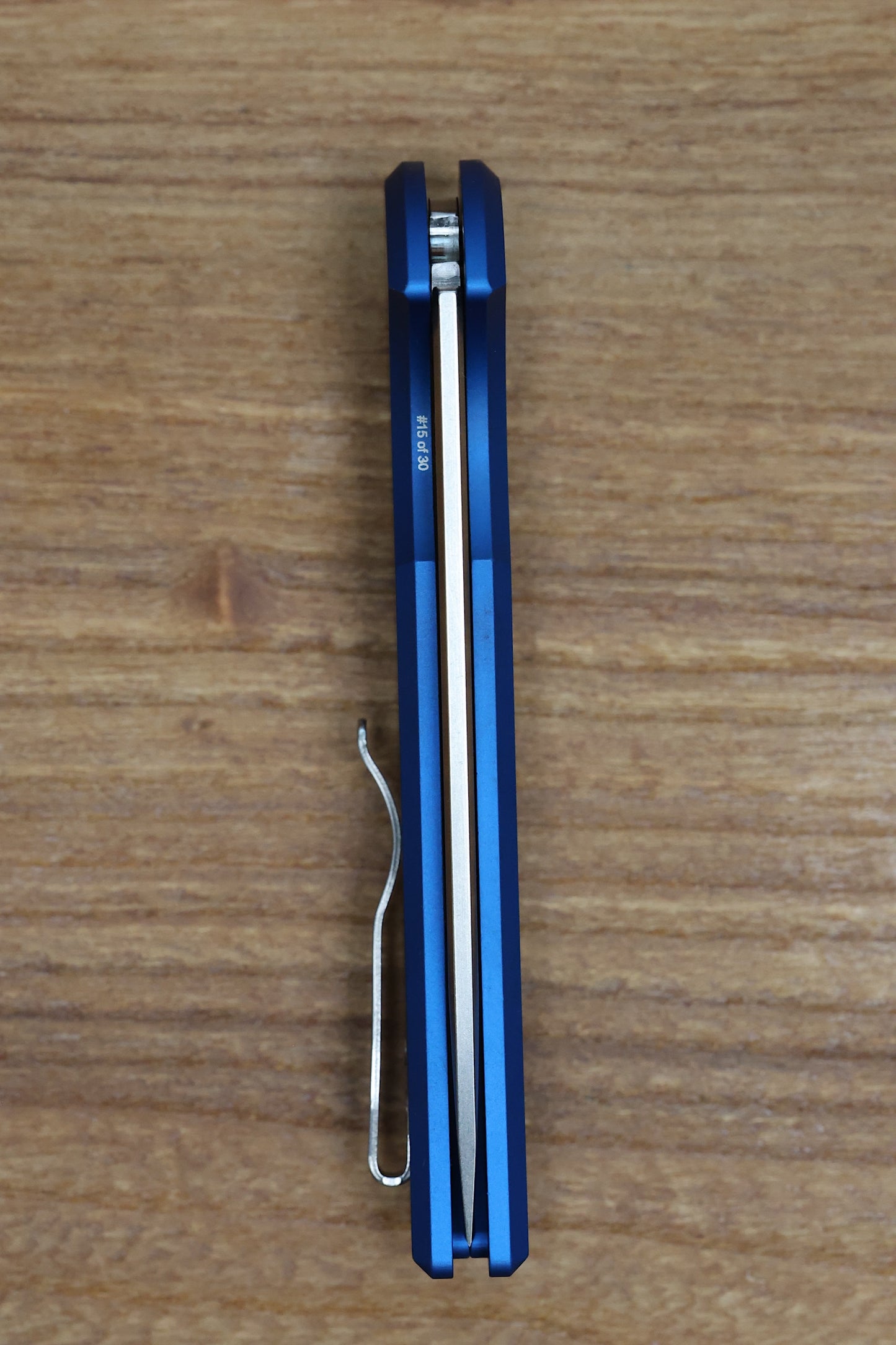 PRO-TECH MORDAX WINDUP MX.1 BLUE ALUMINUM HANDLE BUTTON LOCK STONEWASH MAGNACUT