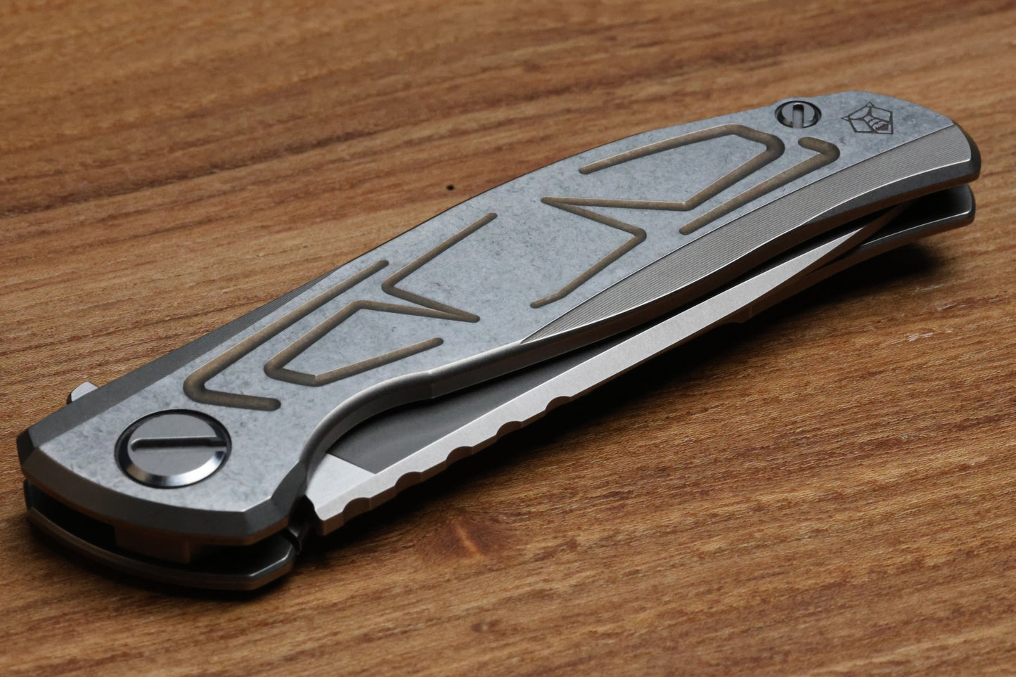 SHIROGOROV F95 BRACES - S90V BLADE - TITANIUM HANDLE - BRONZE ACCENTS - WASHERS
