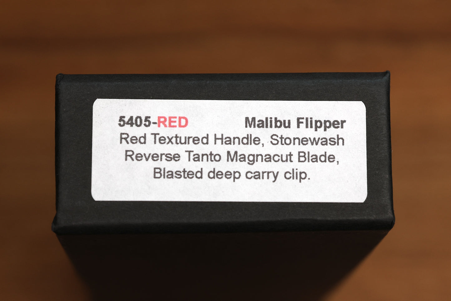 PRO-TECH MALIBU RED TEXTURED HANDLE & STONEWASH MAGNACUT REVERSE TANTO BLADE 5405-RED