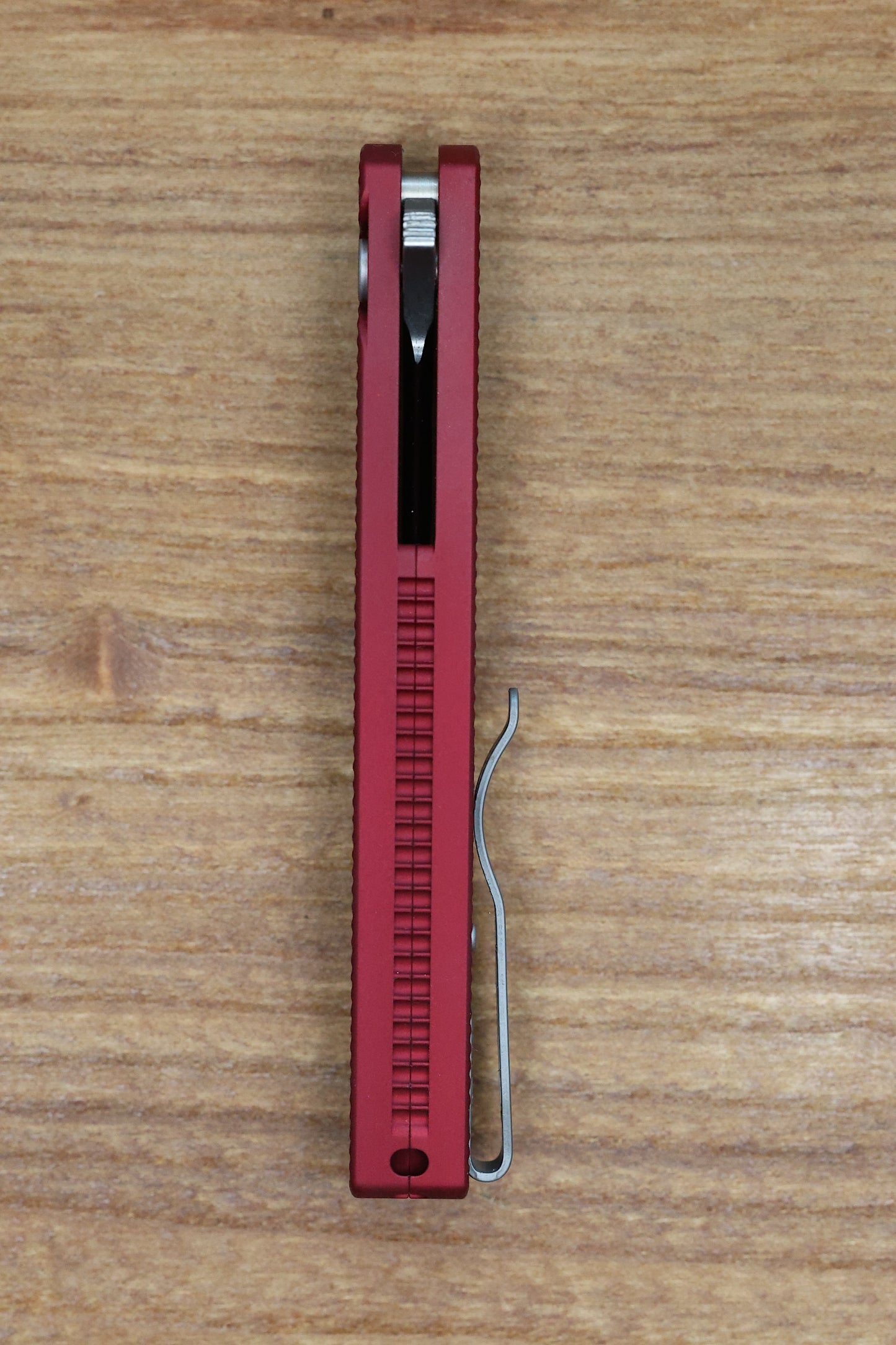 PRO-TECH MALIBU RED TEXTURED HANDLE & STONEWASH MAGNACUT REVERSE TANTO BLADE 5405-RED