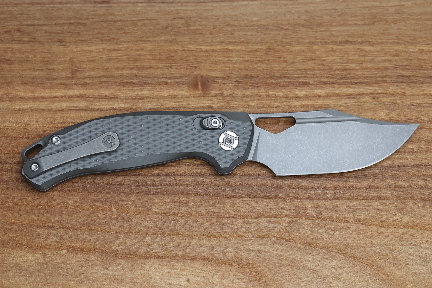 KUNWU KNIVES DJANGO STONEWASH DIAMOND TI HANDLES & STONEWASH ELMAX