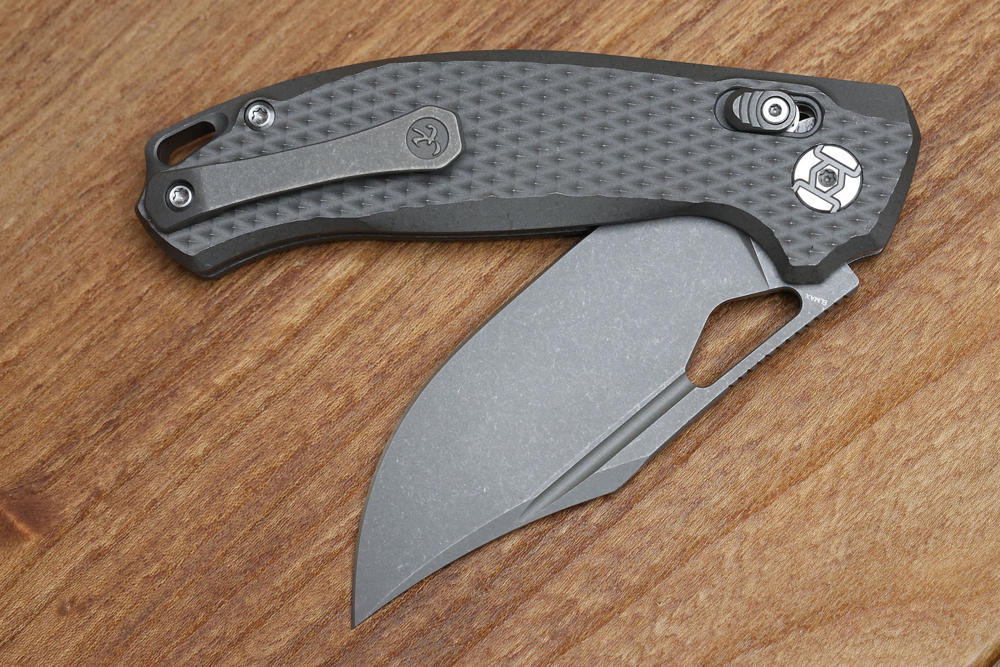 KUNWU KNIVES DJANGO STONEWASH DIAMOND TI HANDLES & STONEWASH ELMAX
