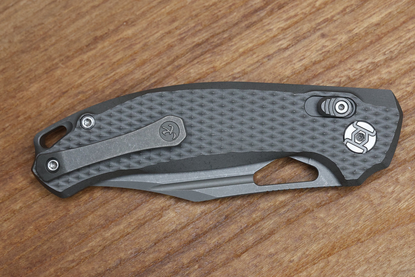 KUNWU KNIVES DJANGO STONEWASH DIAMOND TI HANDLES & STONEWASH ELMAX