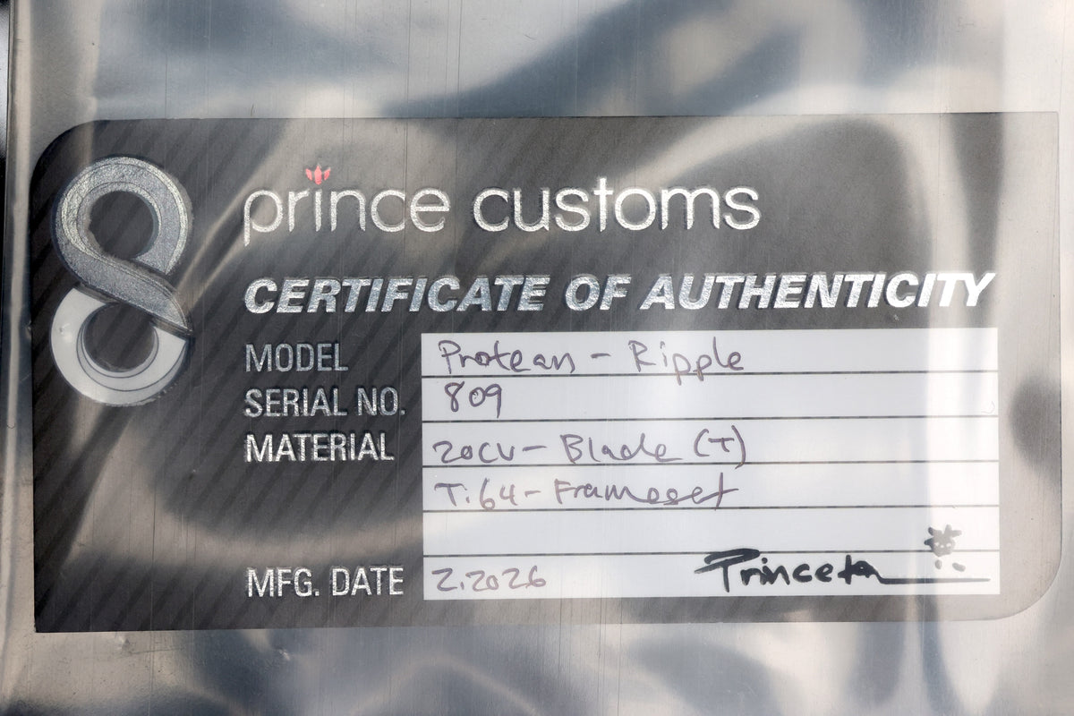 PRINCE CUSTOMS PROTEAN RIPPLE 20CV TANTO BLADE #809 (PREOWNED)