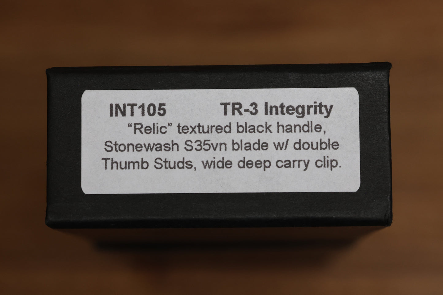 PRO-TECH TR-3 INTEGRITY MANUAL BLACK ALUMINUM RELIC HANDLES W/ STONEWASH S35 INT105