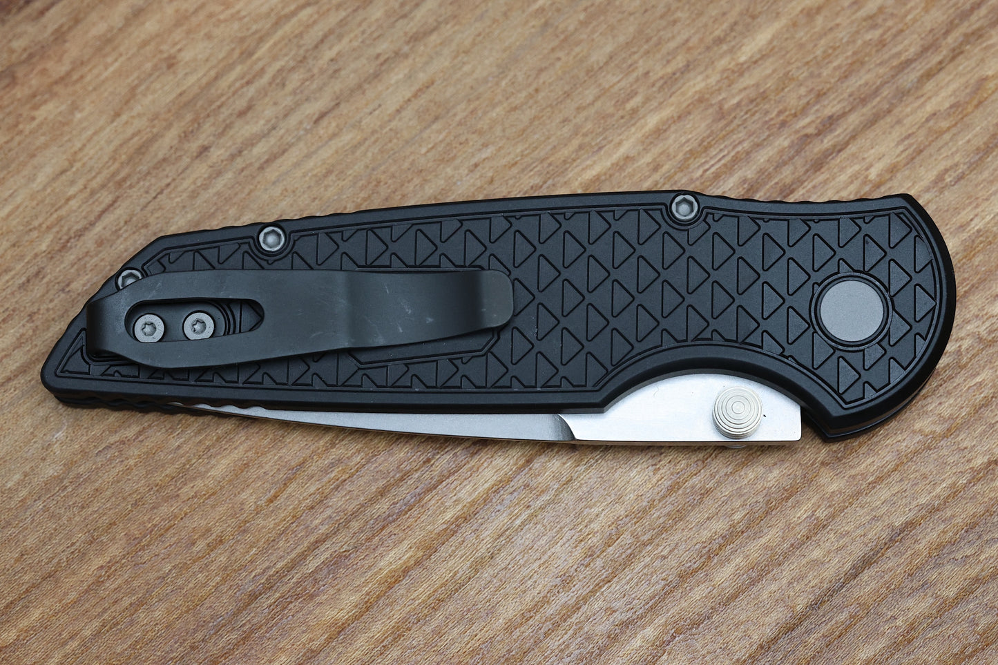 PRO-TECH TR-3 INTEGRITY MANUAL BLACK ALUMINUM RELIC HANDLES W/ STONEWASH S35 INT105