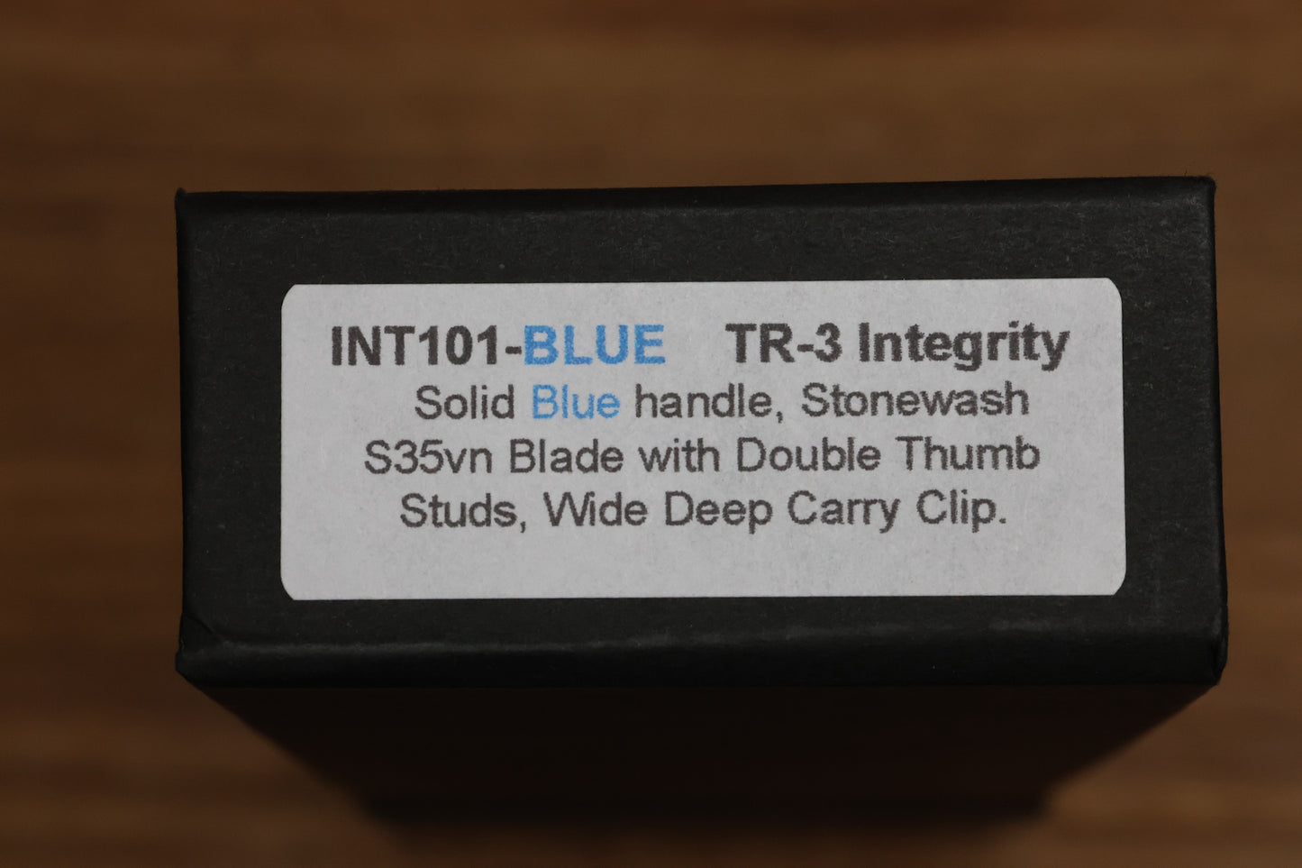 PRO-TECH TR-3 INTEGRITY MANUAL BLUE ALUMINUM HANDLES W/ STONEWASH S35 INT101-BLUE