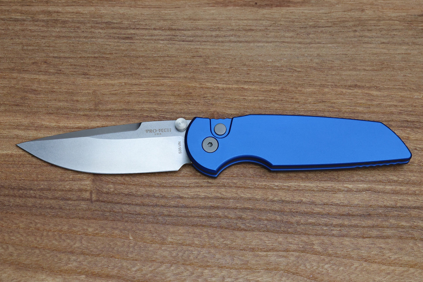 PRO-TECH TR-3 INTEGRITY MANUAL BLUE ALUMINUM HANDLES W/ STONEWASH S35 INT101-BLUE