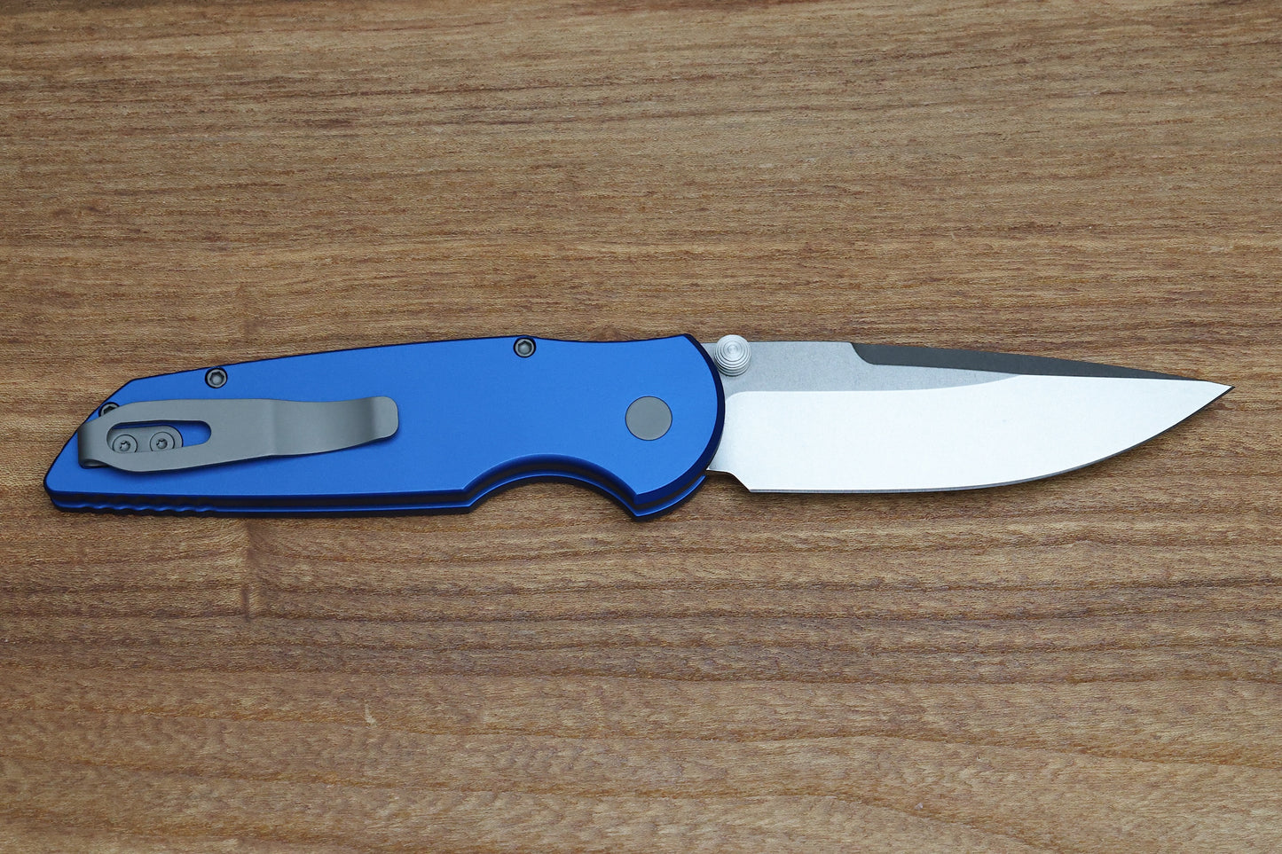 PRO-TECH TR-3 INTEGRITY MANUAL BLUE ALUMINUM HANDLES W/ STONEWASH S35 INT101-BLUE