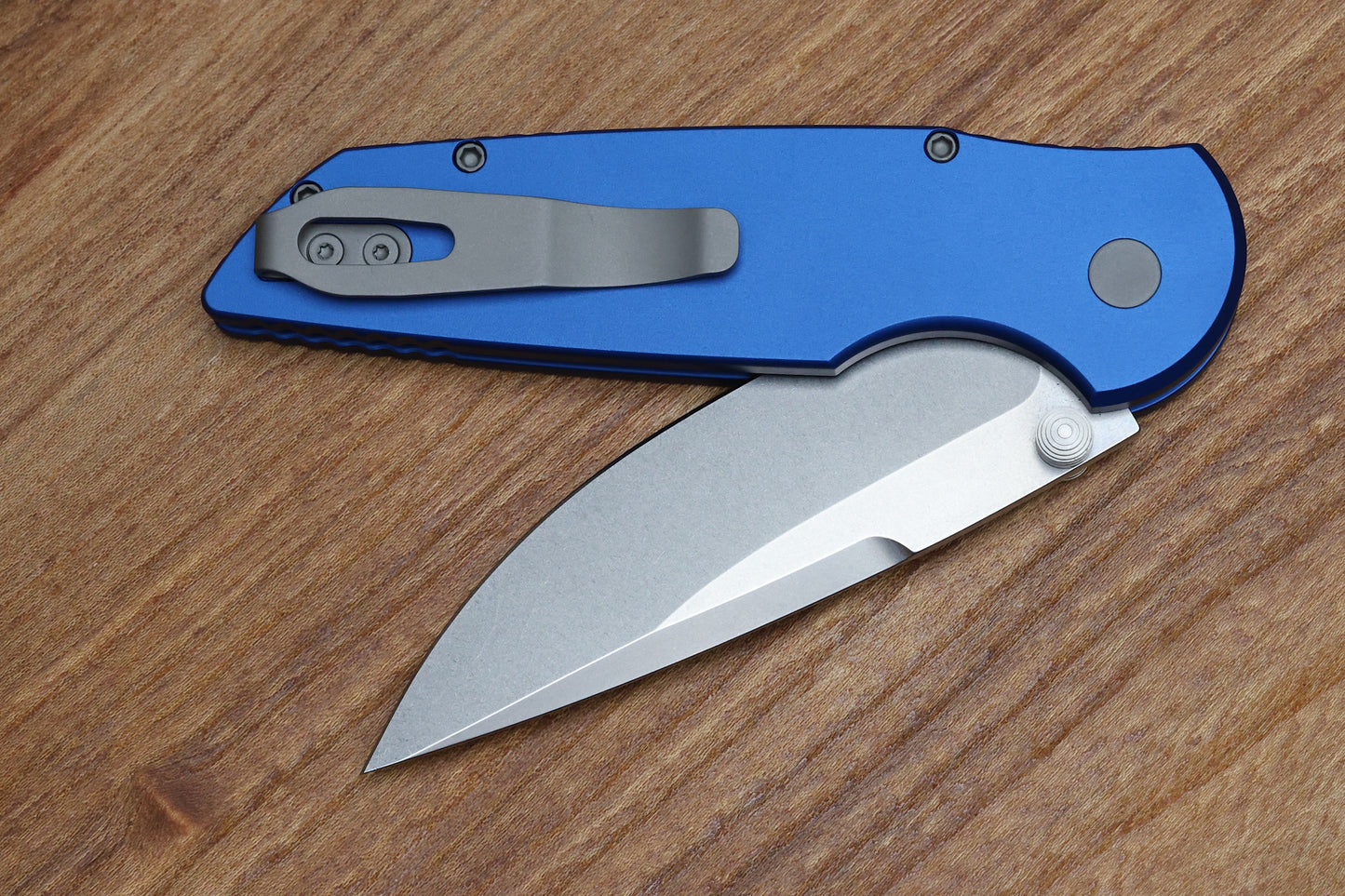 PRO-TECH TR-3 INTEGRITY MANUAL BLUE ALUMINUM HANDLES W/ STONEWASH S35 INT101-BLUE