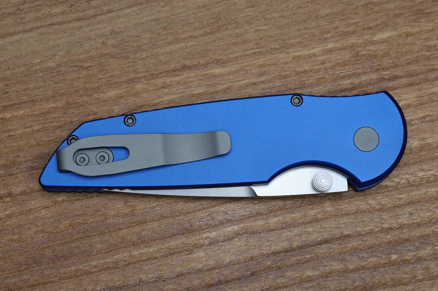 PRO-TECH TR-3 INTEGRITY MANUAL BLUE ALUMINUM HANDLES W/ STONEWASH S35 INT101-BLUE