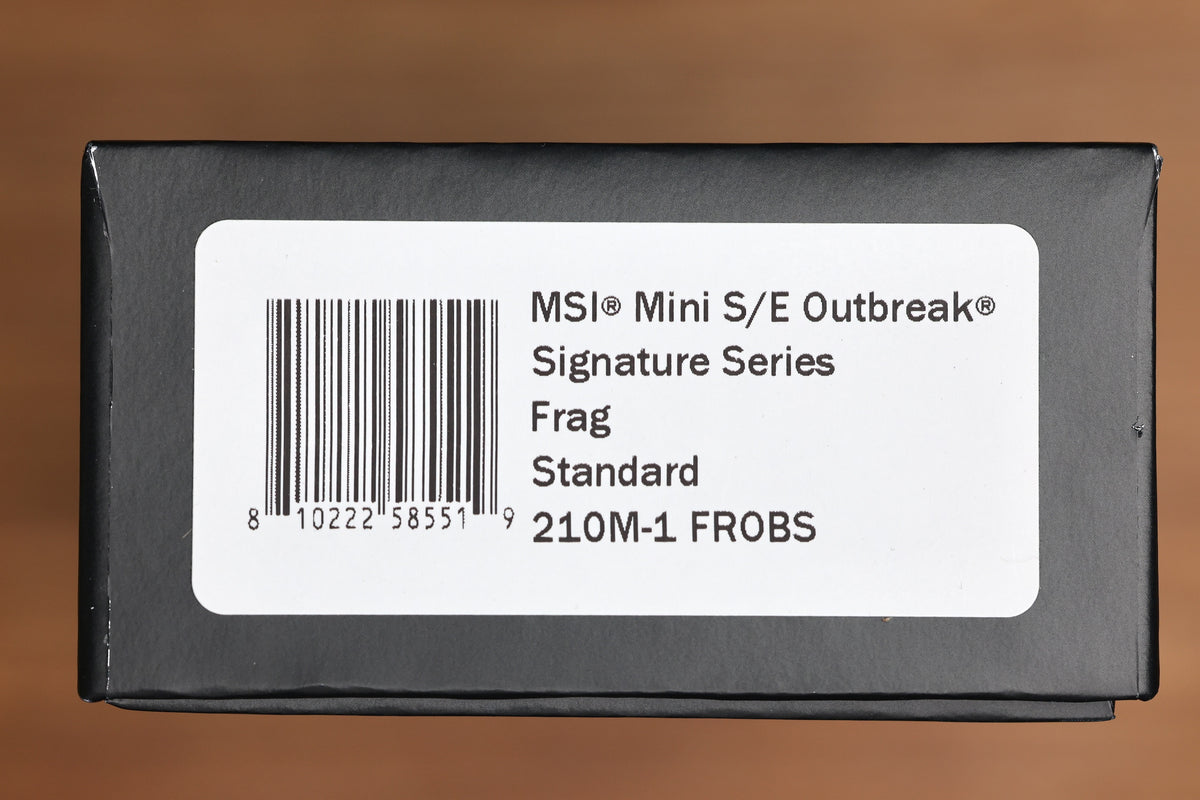 MICROTECH MSI RAM LOK MINI OUTBREAK FRAG ALUMINUM HANDLES W/ 3.15" M390MK SIGNATURE SERIES 210M-1FROBS