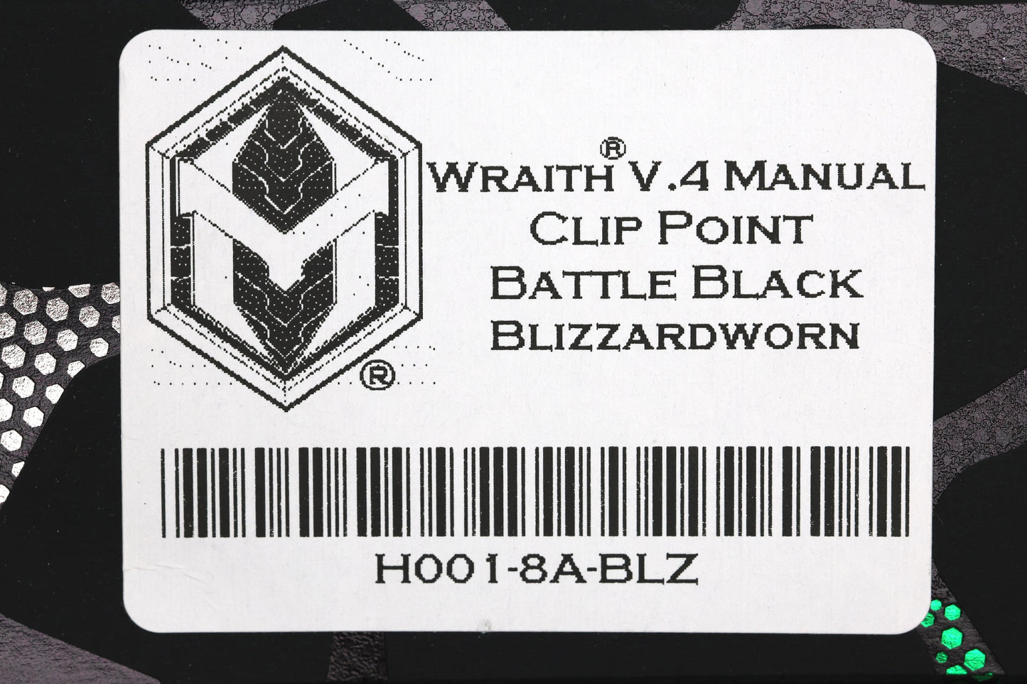 HERETIC KNIVES WRAITH V4 BLIZZARDWORN ALUMINUM HANDLES & BATTLE BLACK MAGNACUT H001-8A-BLZ