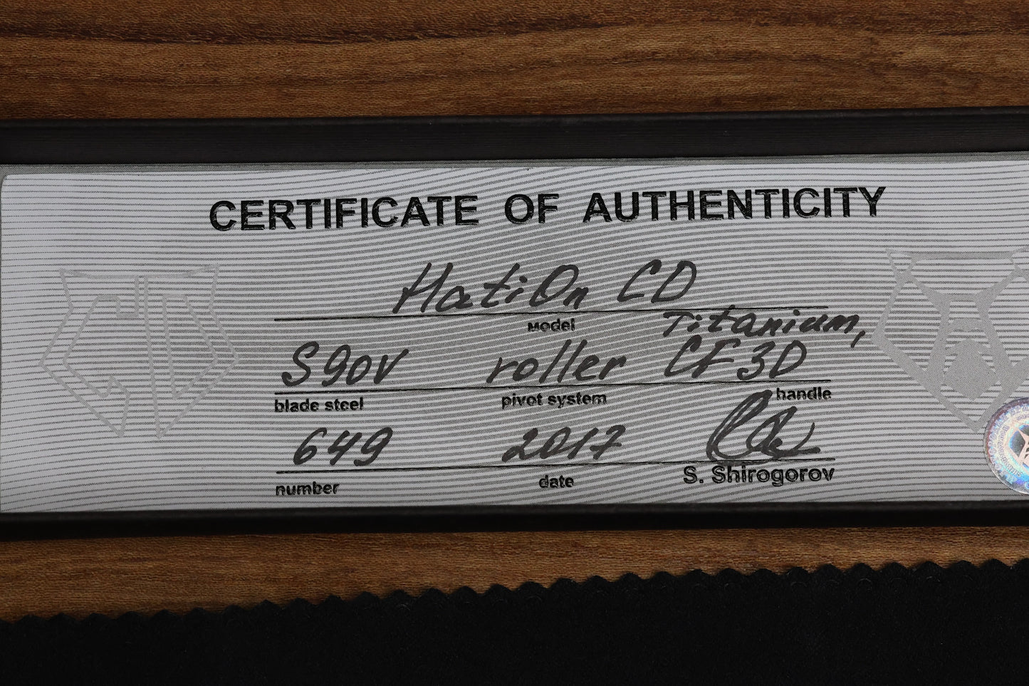 SHIROGOROV CUSTOM DIVISION HATION 3D - CARBON S90V SRRBS