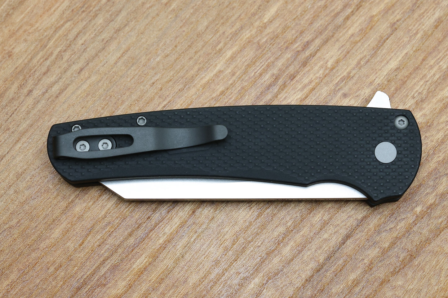 PRO-TECH MALIBU TEXTURED BLACK HANDLE & STONEWASH MAGNACUT REVERSE TANTO BLADE 5405