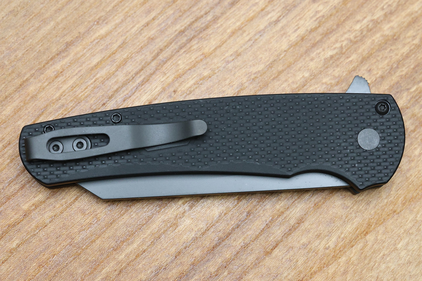 PRO-TECH MALIBU TEXTURED BLACK HANDLE & DLC MAGNACUT REVERSE TANTO BLADE 5406