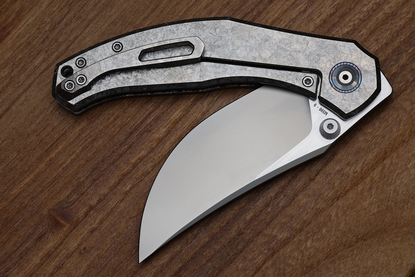 CUSTOM KNIFE FACTORY BLAVA MILLED CRYSTAL TITANIUM & CKF WASH M398