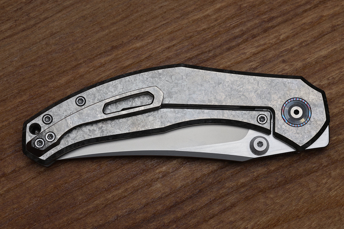 CUSTOM KNIFE FACTORY BLAVA MILLED CRYSTAL TITANIUM & CKF WASH M398
