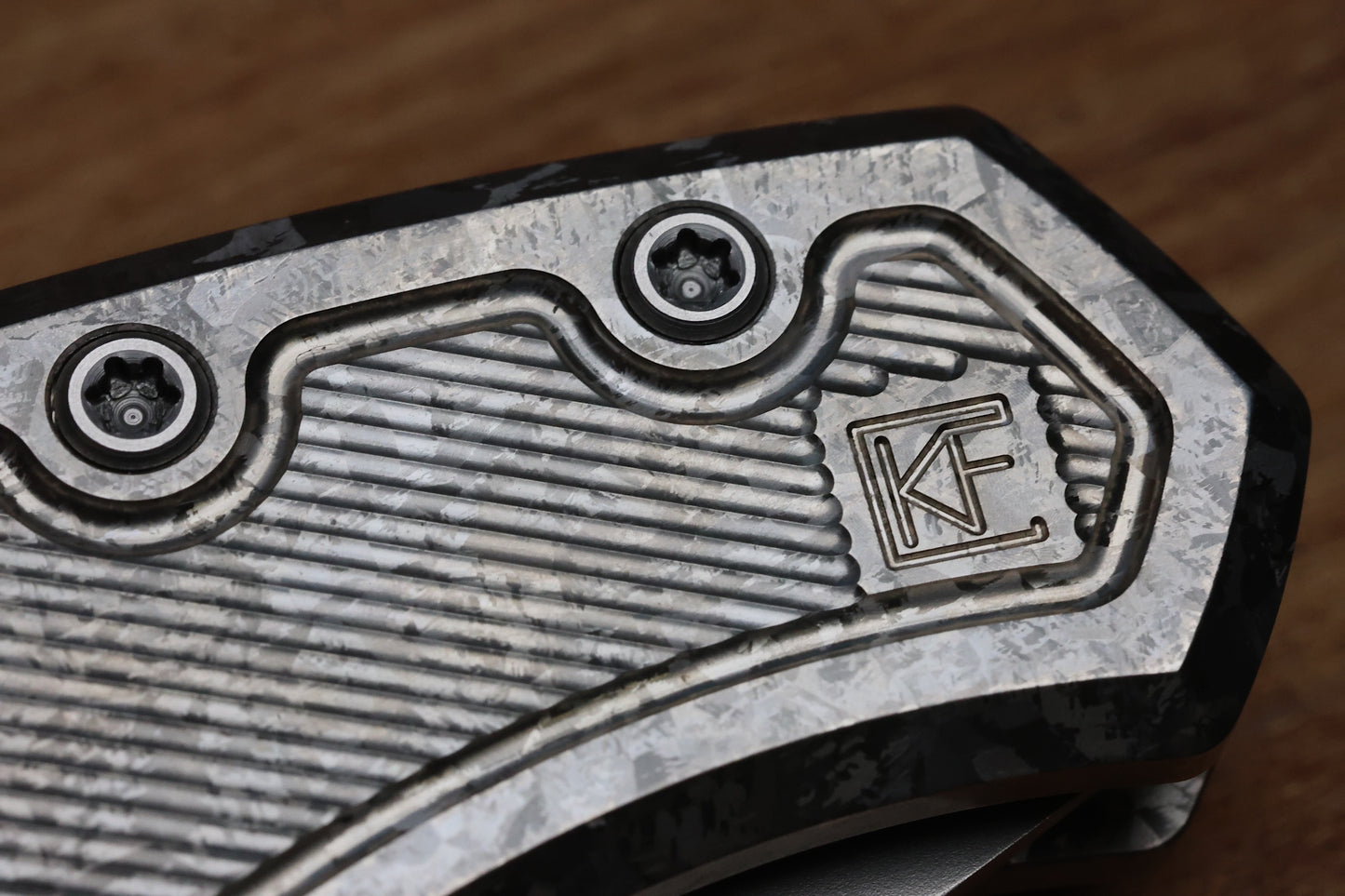 CUSTOM KNIFE FACTORY BLAVA MILLED CRYSTAL TITANIUM & CKF WASH M398