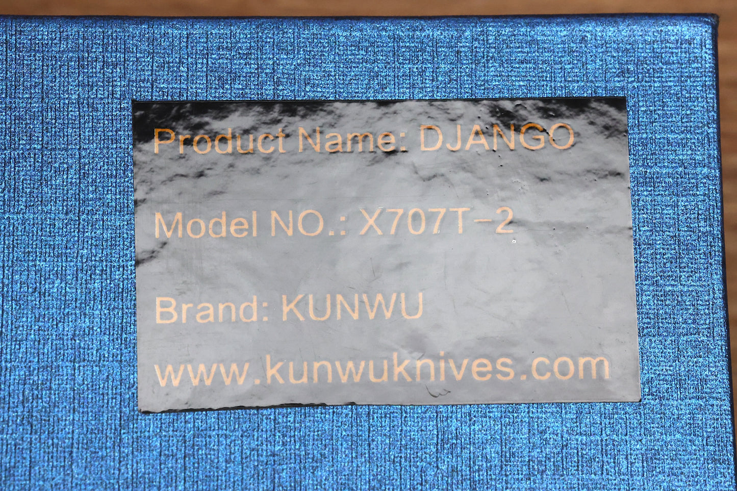 KUNWU KNIVES DJANGO ORANGE PEEL TITANIUM HANDLES & SATIN ELMAX 707-T2