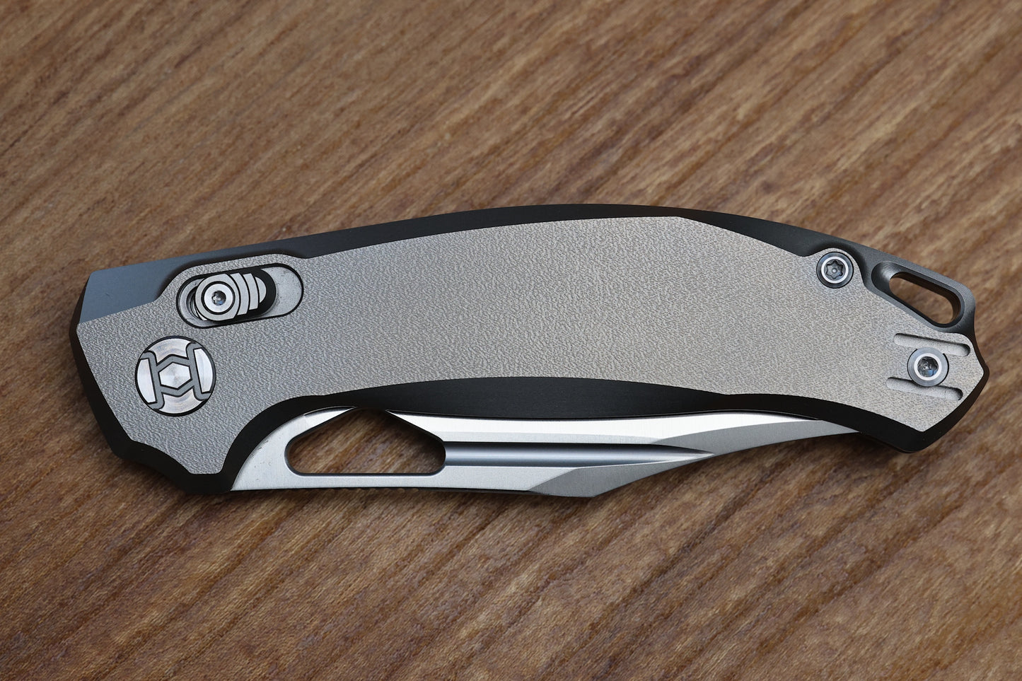 KUNWU KNIVES DJANGO ORANGE PEEL TITANIUM HANDLES & SATIN ELMAX 707-T2