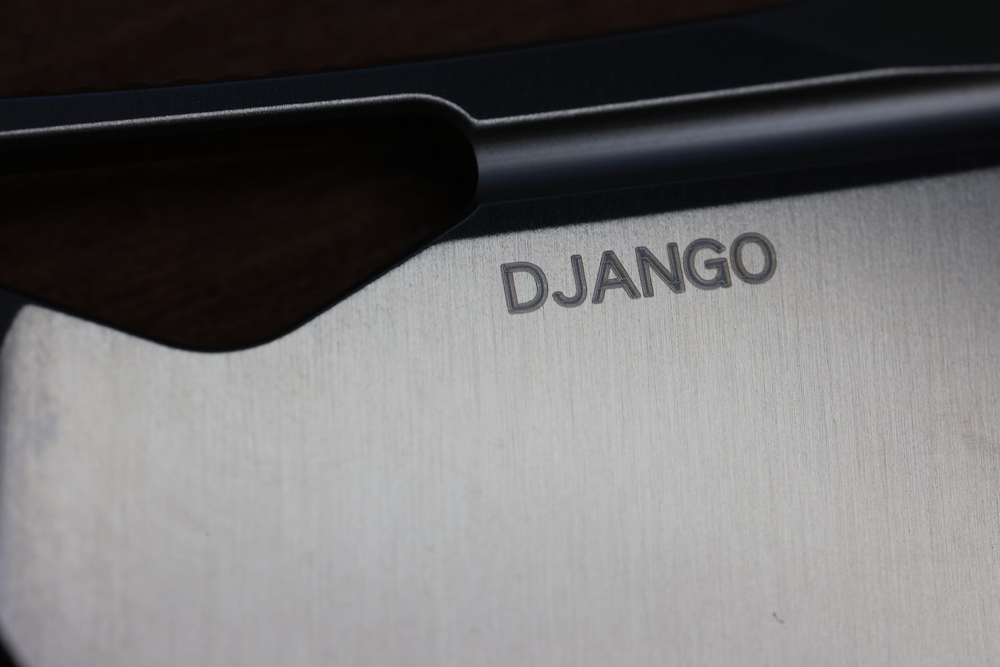 KUNWU KNIVES DJANGO ORANGE PEEL TITANIUM HANDLES & SATIN ELMAX 707-T2