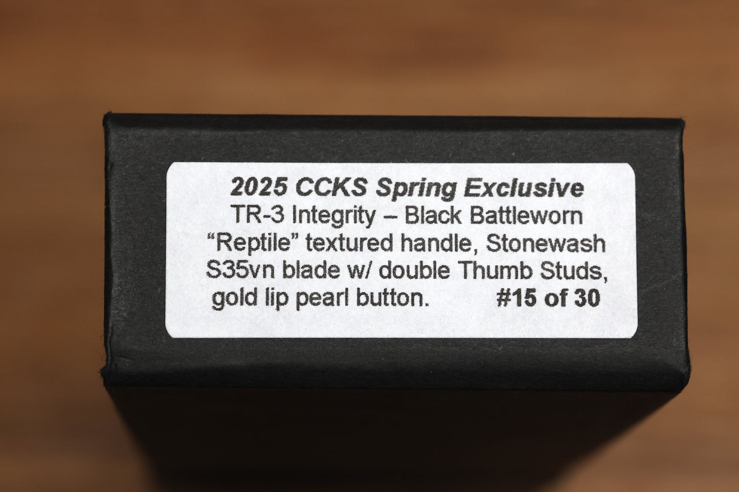 PRO-TECH TR-3 INTEGRITY BLACK BATTLEWORN TEXTURED REPTILE - 2025 CCKS SPRING SHOW EXCLUSIVE