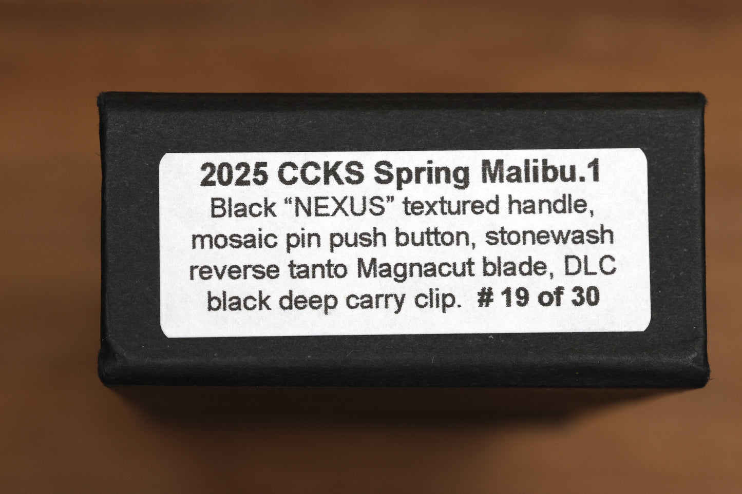PRO-TECH KNIVES MALIBU - 2025 CCKS SPRING - BLACK "NEXUS" TEXTURED HANDLE - REVERSE TANTO MAGNACUT BLADE