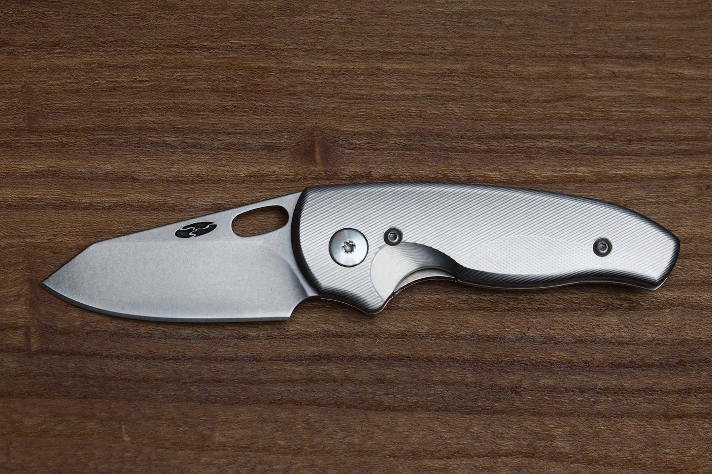 THREE RIVERS MANUFACTURING NERD FOLDING KNIFE CONTOURED TITANIUM 2.2" MAGNACUT STONEWASH