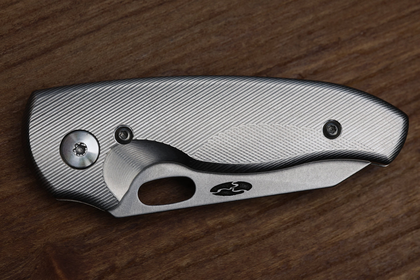 THREE RIVERS MANUFACTURING NERD FOLDING KNIFE CONTOURED TITANIUM 2.2" MAGNACUT STONEWASH