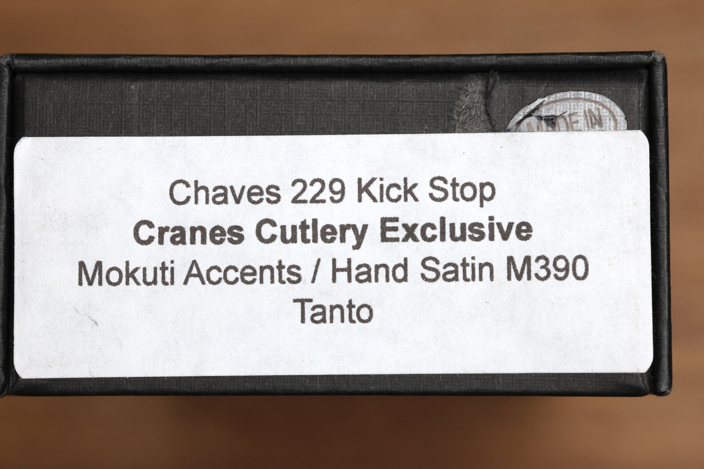 CHAVES ULTRAMAR REDENCION 229 KICKSTOP – TANTO M390 BLADE – TITANIUM HANDLE MOKUTI ACCENTS