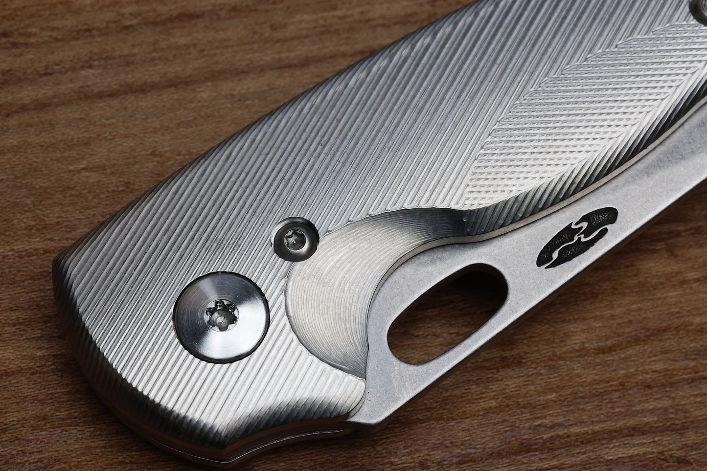 THREE RIVERS MANUFACTURING NERD FOLDING KNIFE CONTOURED TITANIUM 2.2" MAGNACUT STONEWASH