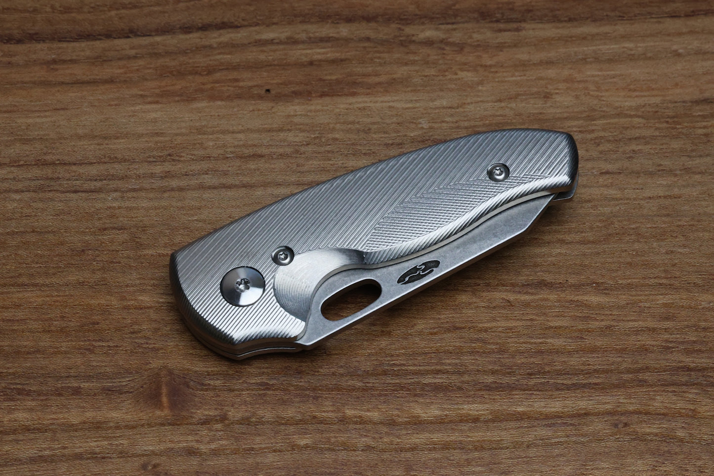 THREE RIVERS MANUFACTURING NERD FOLDING KNIFE CONTOURED TITANIUM 2.2" MAGNACUT STONEWASH